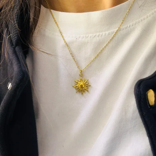 Çelik Gold Güneş Kolye