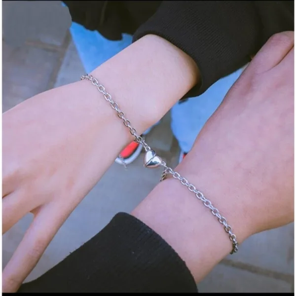 Mıknatıslı Kalp Sevgili Çift Bilekliği