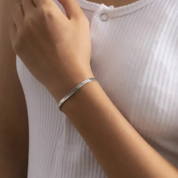 Çelik Gümüş Renk İtalyan Bileklik