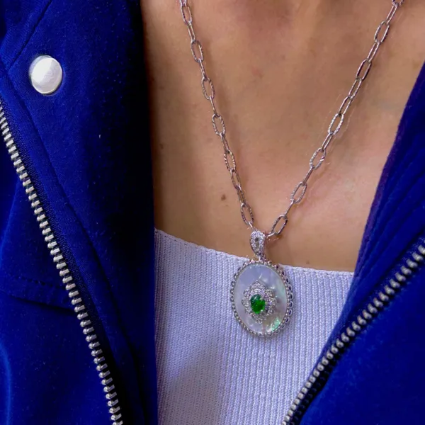 Çelik Gümüş Renk Vintage Kalın Zincir Kolye