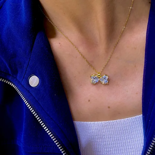 Çelik Zirkon Fiyonk Kolye