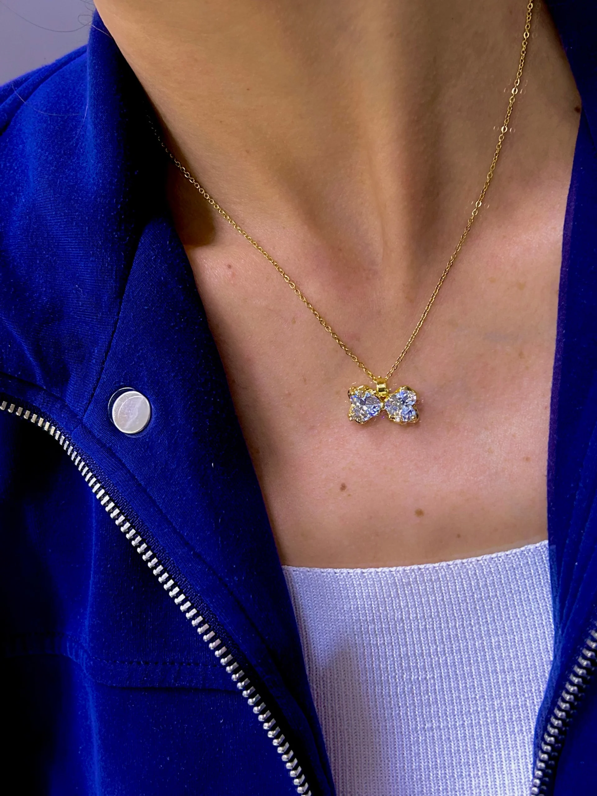 Çelik Zirkon Fiyonk Kolye Çelik Zirkon Fiyonk Kolye - Görsel 1