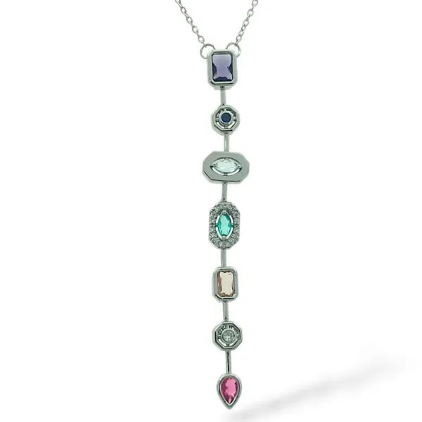 Çelik Gümüş Renk Melis G. Taşlı Y Kolye