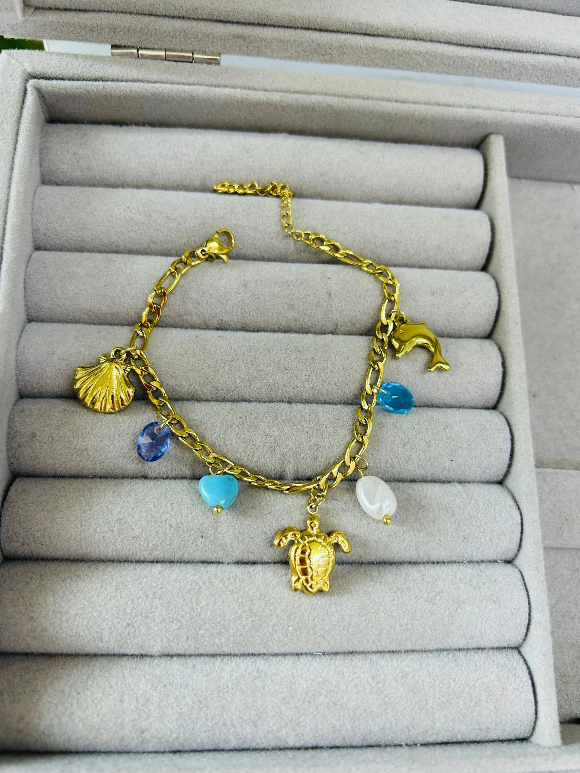 image_1950 Çelik Deniz Kabugu Charmlı Bileklik - Görsel 1