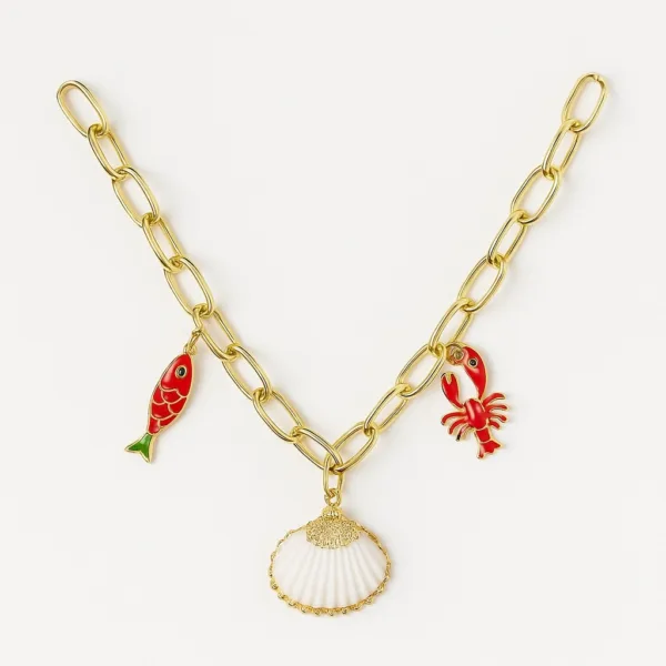 Çelik Deniz Kabuğu Charm Kolye