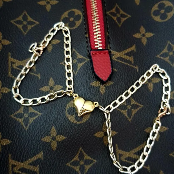 Unisex Gold Kaplama Kalp Mıknatıslı Sevgili Bilekliği İkili Çift Bilekliği Best Friends