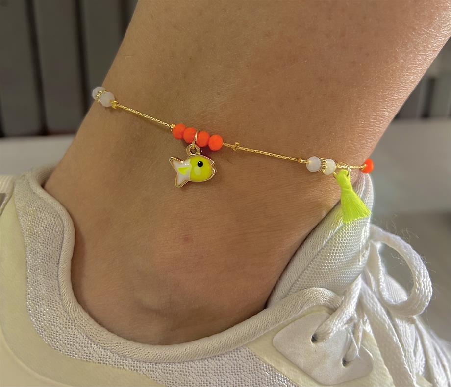 image_1950 Tasarım Neon Renk Balık Halhal - Görsel 1