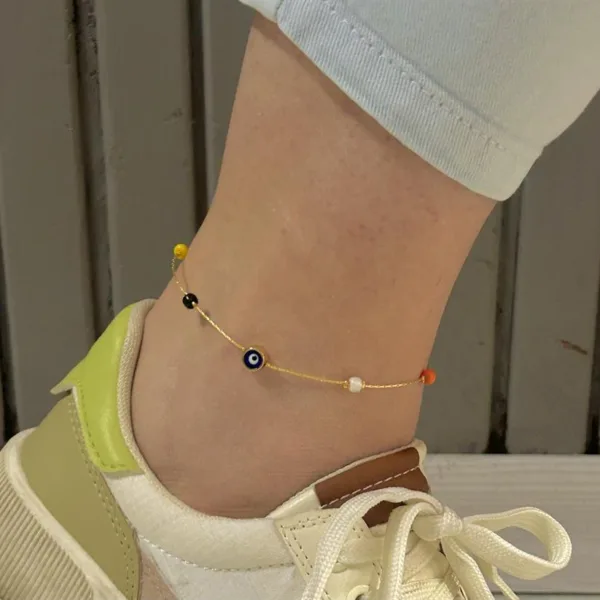 Nazar Boncuklu Gold Halhal