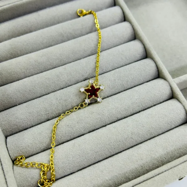 Çelik Kırmızı Yıldızım Bileklik