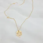 Kadın Gold Kaplama Zincir Yonca Kolye 55 cm