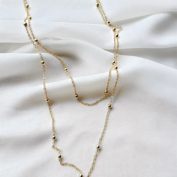 Kadın Altın Renk Zarif Top Zincir Sevgi Kalp Kolye