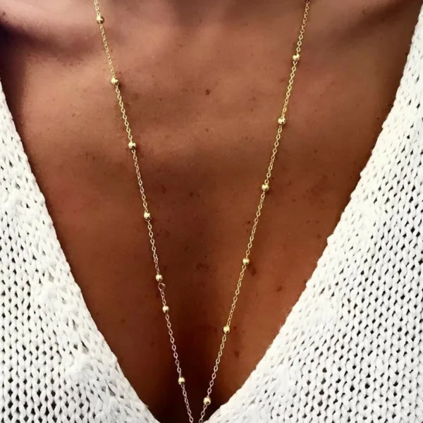 Kadın Altın renk Uzun Madalyon Kolye