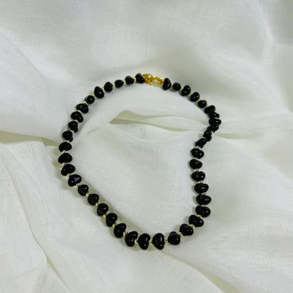 Kadın Siyah Barok Inci Top Detaylı Kolye