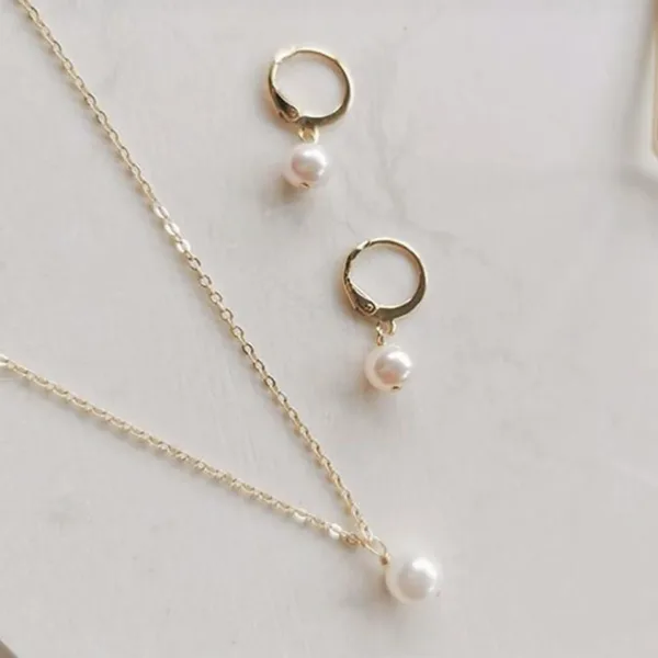 İncili Kolye Küpe Set Takım