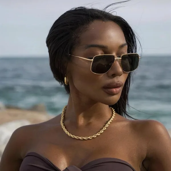 Gold Kalın Burgu Kolye 45 cm