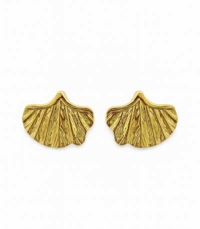 Çelik Gold Yaprak Küpe