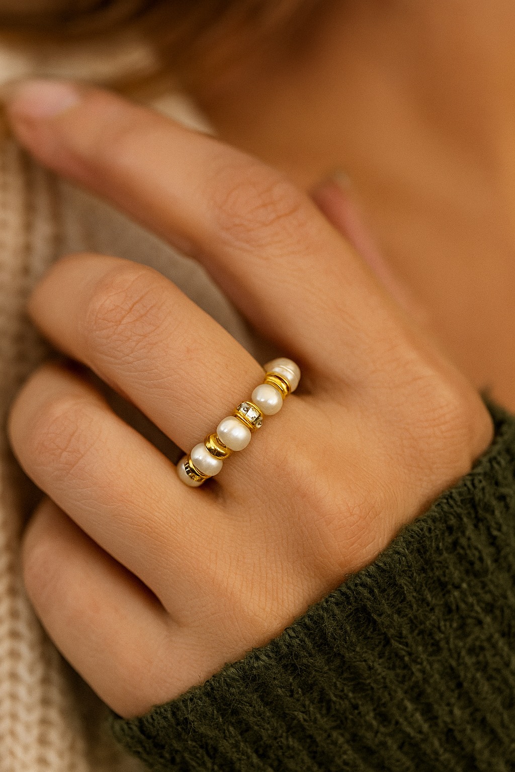 26D539C5-A6D8-4452-856F-16B595455188 (1) Taşlı İnci Lastik Yüzük Esnektir - Görsel 1