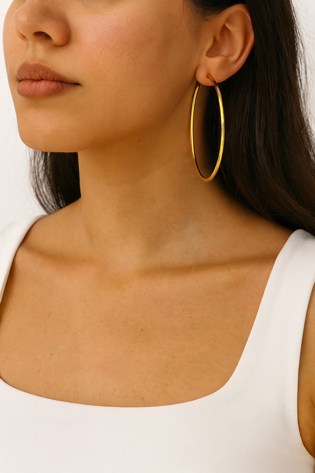 2D9E4427-9D42-400F-81ED-80EC34716A8E Büyük Gold Halka Küpe - Görsel 1