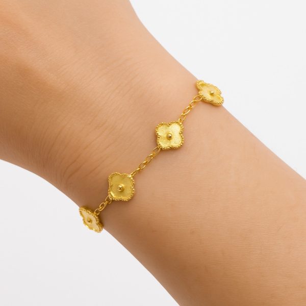 Çelik Gold 5 li Yonca Bileklik