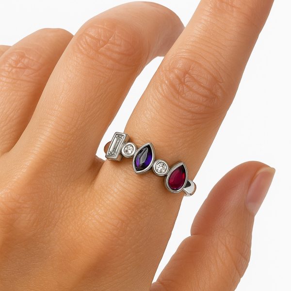 Vip 7 Element Gümüş Renk Yüzük