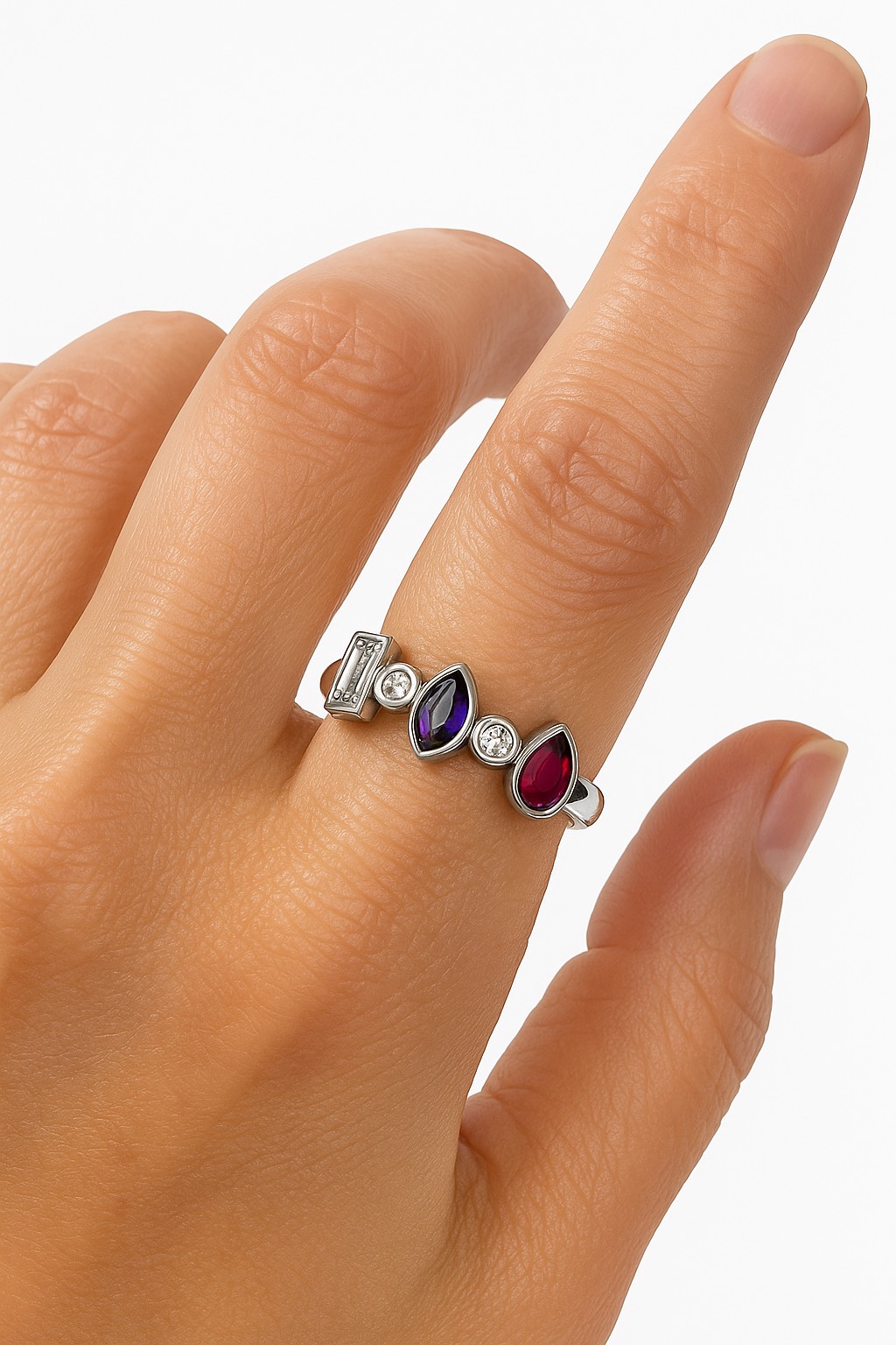 764CA030-DC86-4D76-93E4-B59605632B43 Vip 7 Element Gümüş Renk Yüzük - Görsel 1