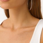 Büyük Gümüş Renk Halka Küpe