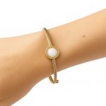 Çelik Gold Krem Taş Pndr Bileklik