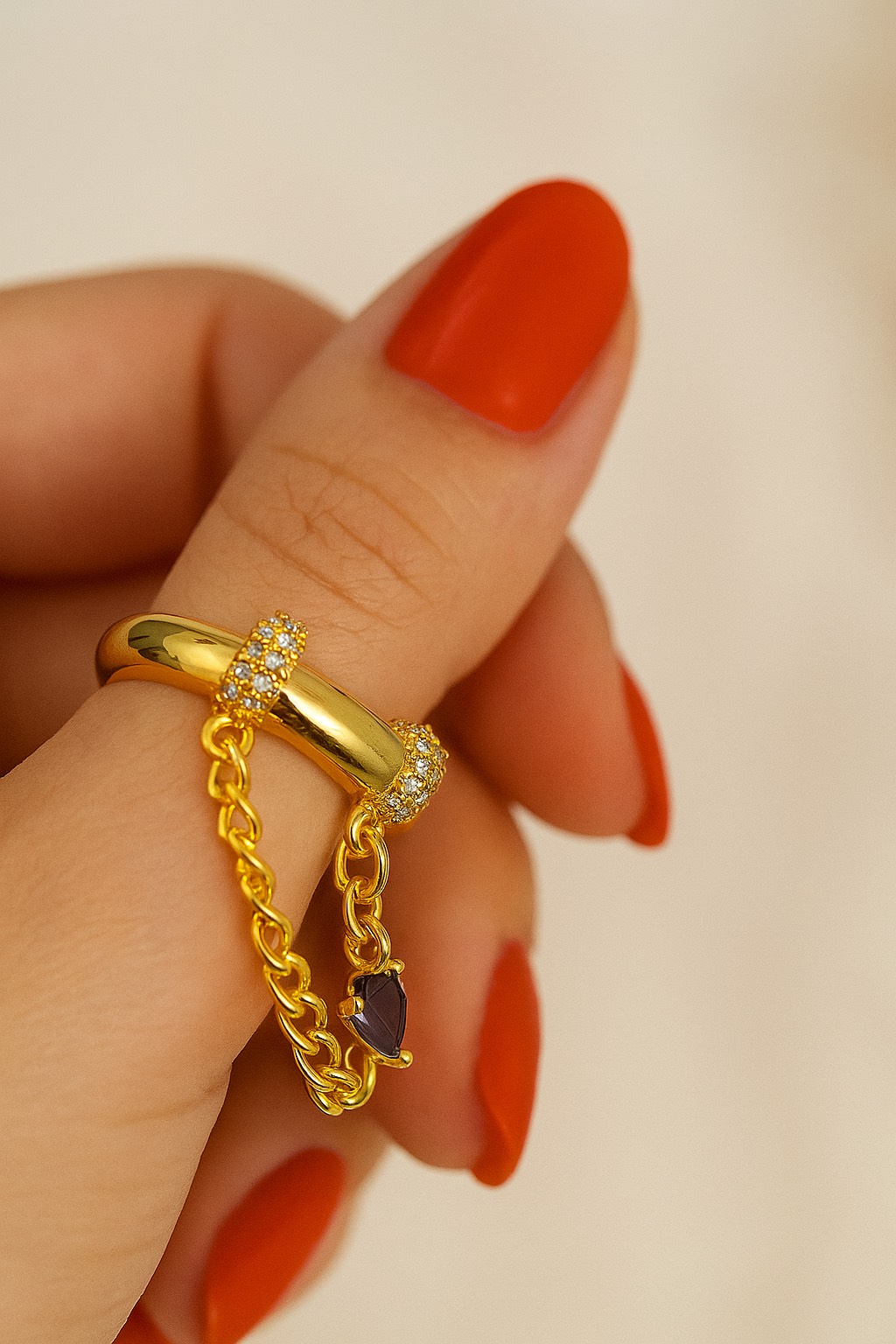 B19B0519-45FA-4859-BA11-1001F43AE844 Vip Zincirli Yüzük - Görsel 1