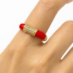 Vip Kırmızı Mineli Taşlı Yüzük