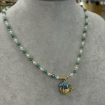 Vip Mavi İstiridye İnci Tasarım Kolye