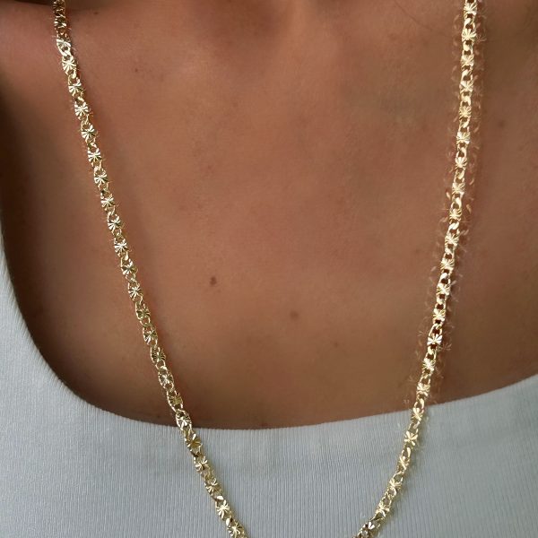 14K Altın Kaplama Pul 60cm Kolye