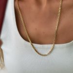 14K Altın Kaplama Kalın S Kobra 60cm Kolye