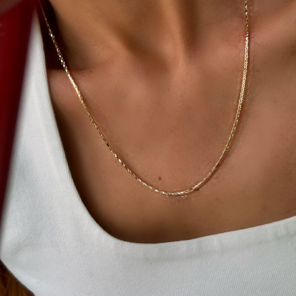 14K Altın Kaplama Kalın Yılan 50cm Kolye