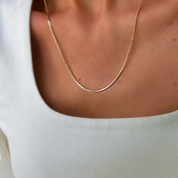 14K Altın S Yılan 50cm Kolye