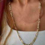 14K Altın Kaplama Kalın Figaro 60cm Kolye