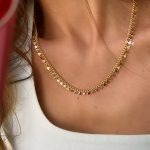 14K Altın Kaplama Kalp Pul 45cm Kolye