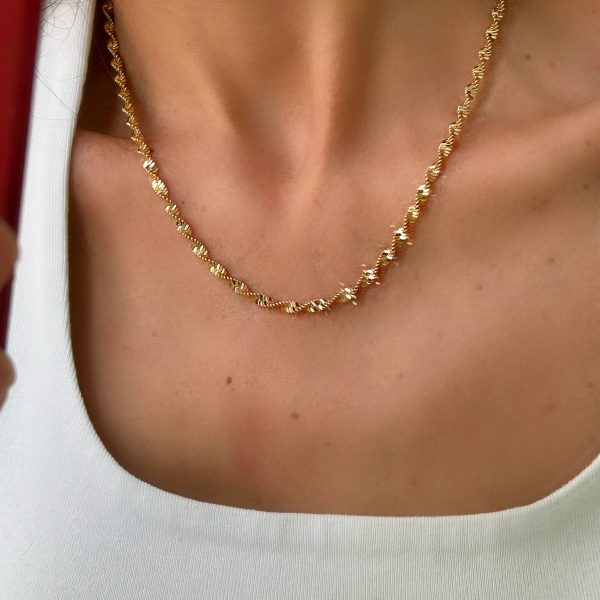 14K Altın Kaplama Singapur 45cm Kolye