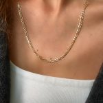 14K Altın Kaplama İnce Figaro 50cm Kolye