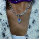 Çelik Gümüş Renk Kobra Zincir Göz Charm Kolye