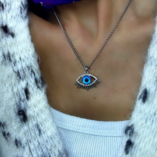 Çelik Gümüş Renk Göz Kolye