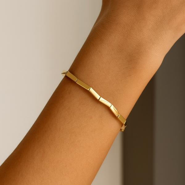 14K Altın Kaplama Çubuk Bileklik