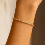 14K Altın Kaplama Yuvarlak Taş Bileklik