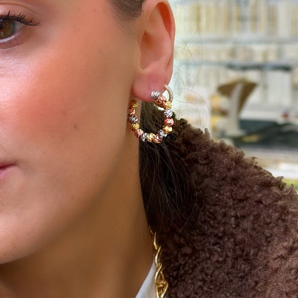 Vip Dorika Gold Gümüş Rose Küpe