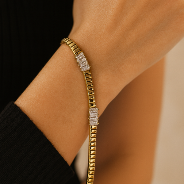 14K Altın Kaplama Çift Baget Bileklik