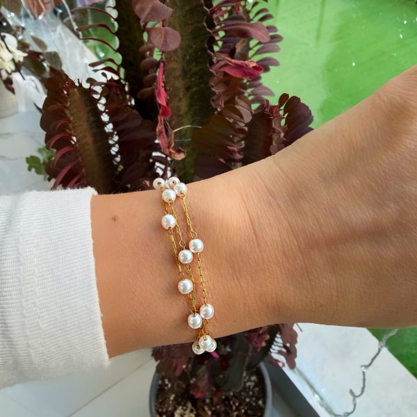 Çelik 3 lü İnci Bileklik