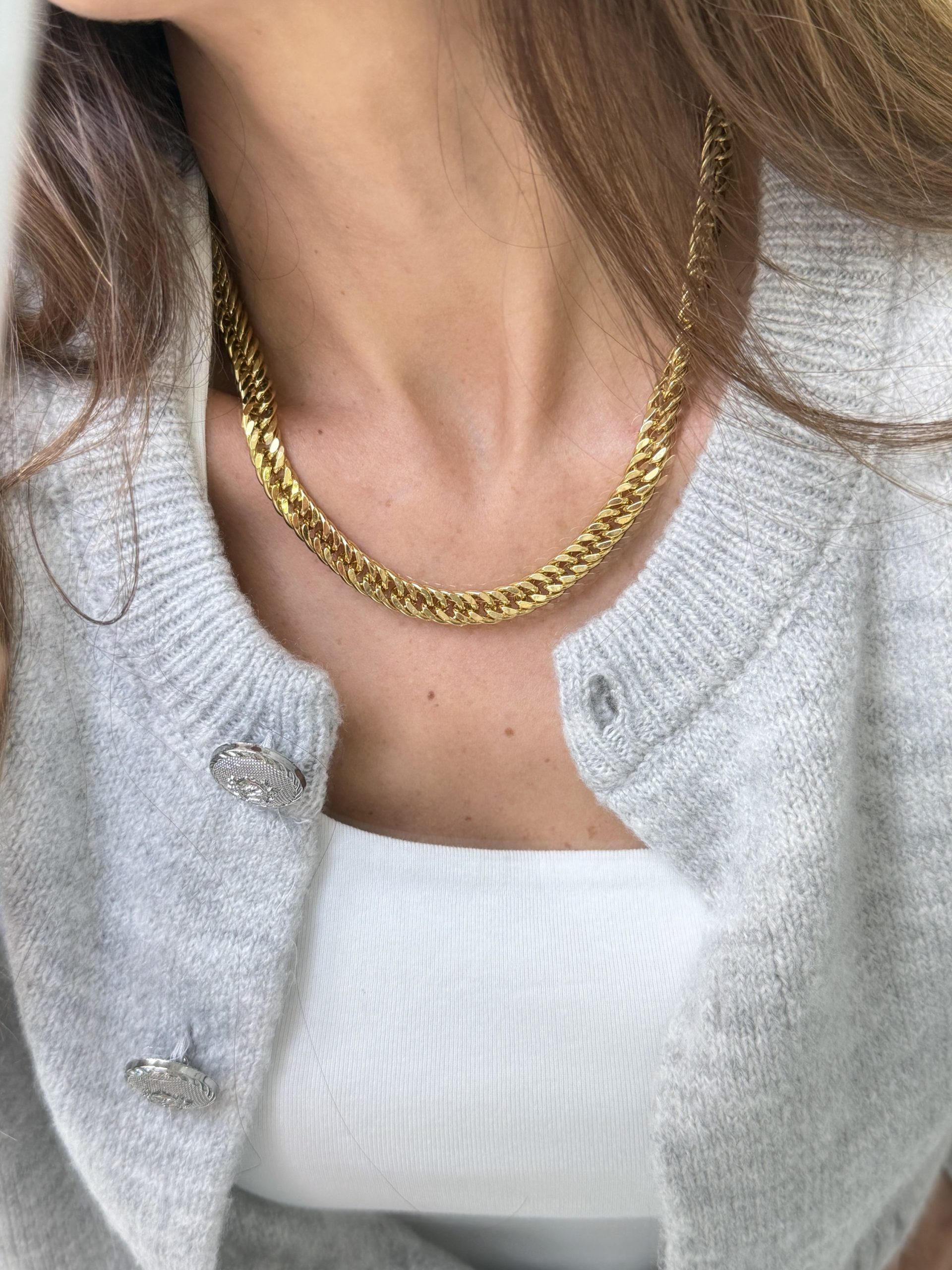 img_4423 Çelik Gold Kalın Sarmal Kolye - Görsel 1