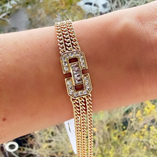 14 K Altın Kaplama 3 Zincir Bileklik