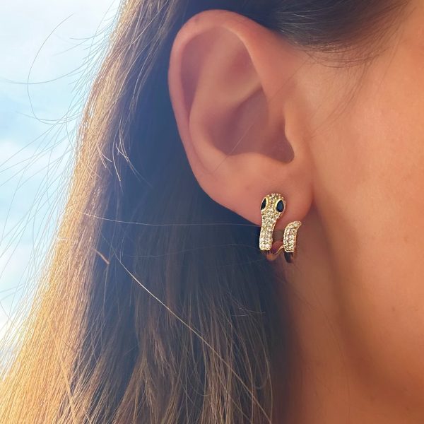 Xuping Taşlı Yılan Küpe