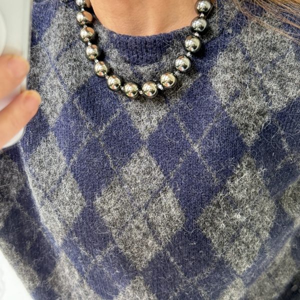 Antrasit Tasarım Büyük Top Kolye