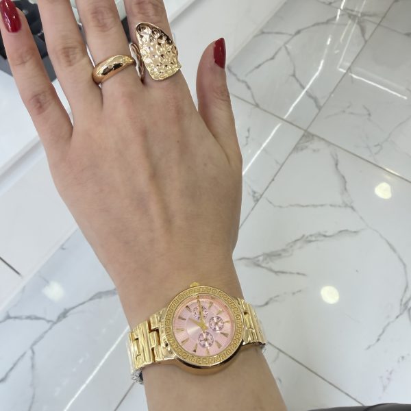 Gold Pembe Çelik Kordon Saat